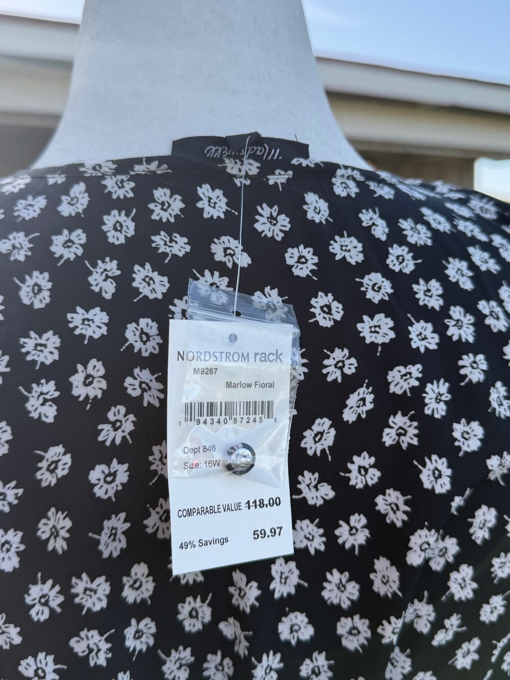 Madewell Black & White Floral Tiered Maxi Dress - Picture 3 of 6